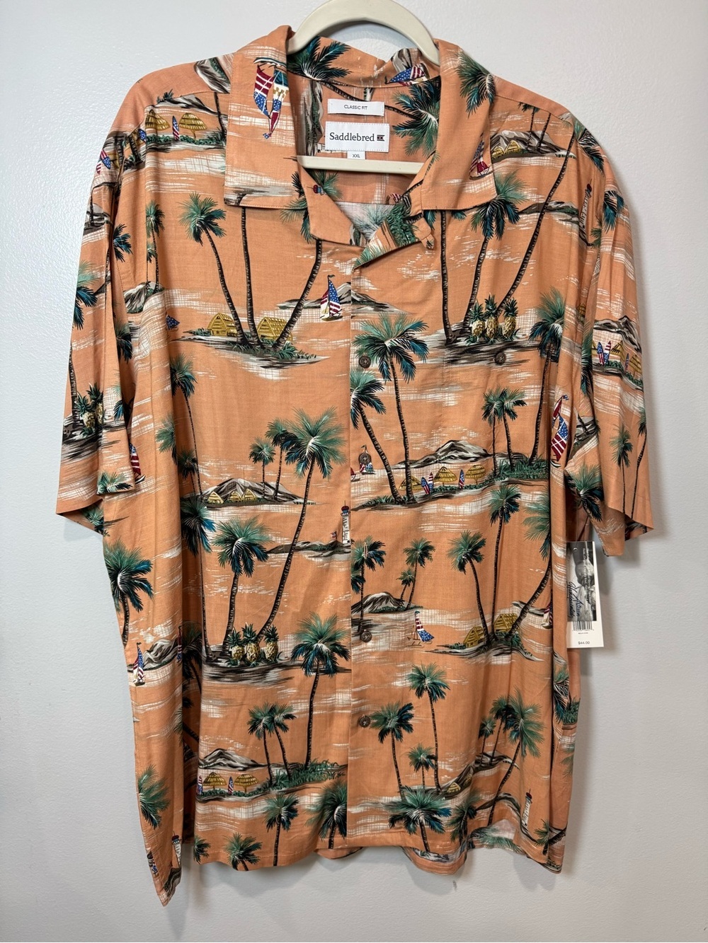 Saddlebred Shirt Hawaiian Men’s Sz. XXL Button Front Short Sleeves NWT 100%rayon